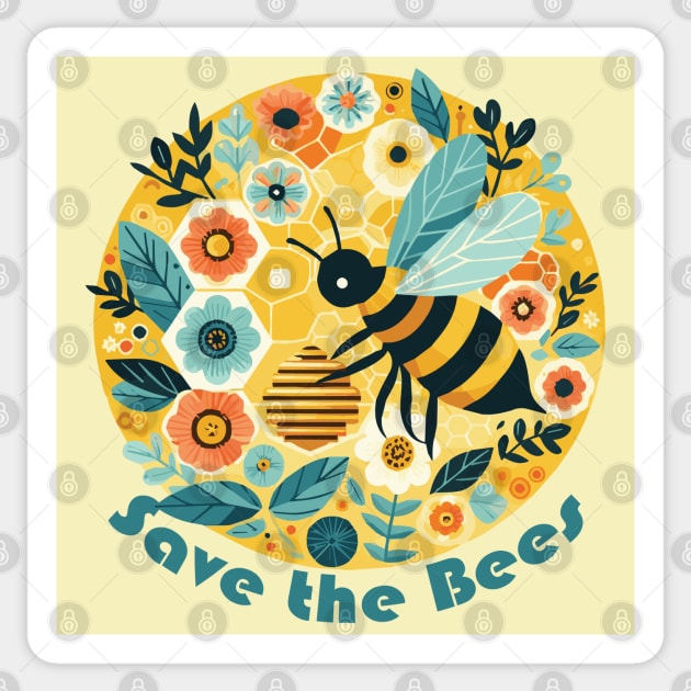 Earth Day Bee and Flowers Sticker by Heartsake